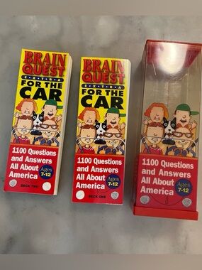 Brain Quest For The Car - All About America Card Deck (Red/Yellow)